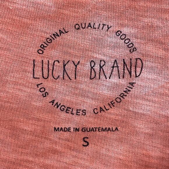 Lucky Brand Tie Dye Top Women's Small Orange Bronze Studs Round Neck 3/4 Sleeve - Picture 5 of 8